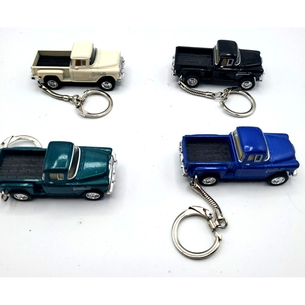 Kinsmart Chevrolet Stepside Pickup Truck Mini Car Keychain Lot of 4 new Pull Bac